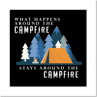 Vacation Camping Campfire Posters and Art